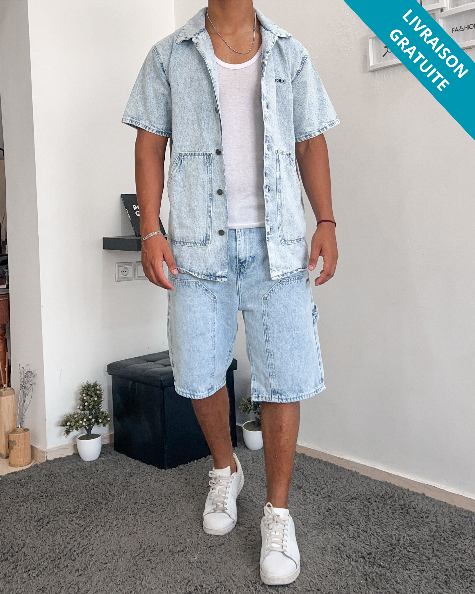 Ensemble Chemise Jorts en Denim