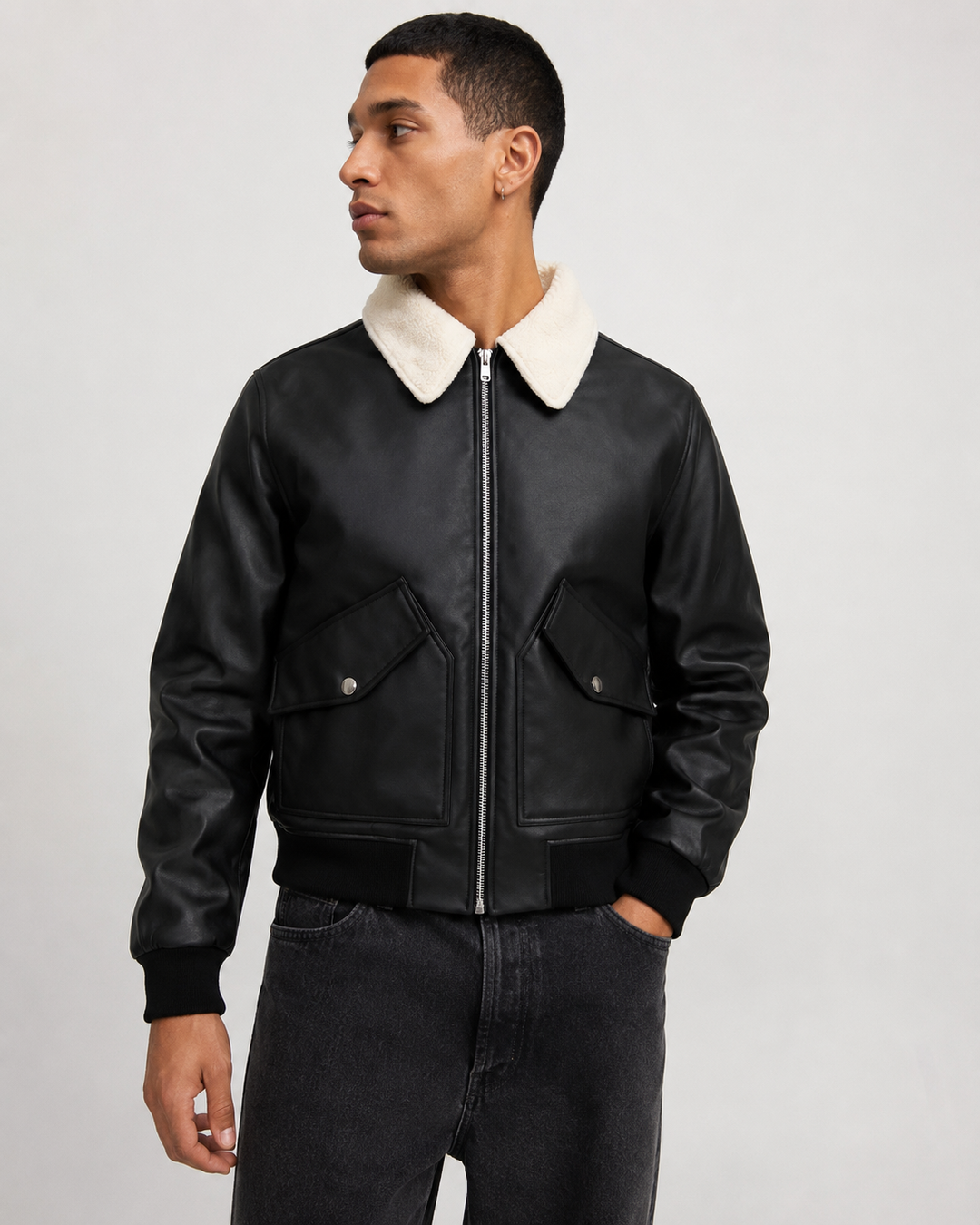 Jacket - sherpa biker jacket