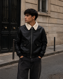Jacket - sherpa biker jacket