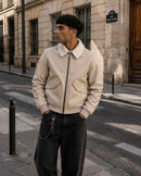 Jacket - sherpa biker jacket