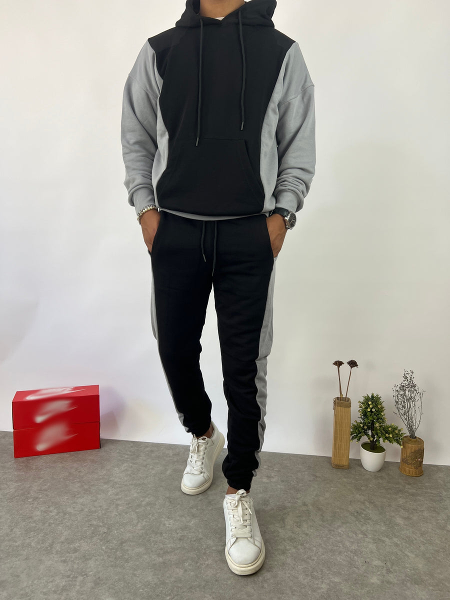 Ensemble - Two tone hooded set - Black & Charcoal