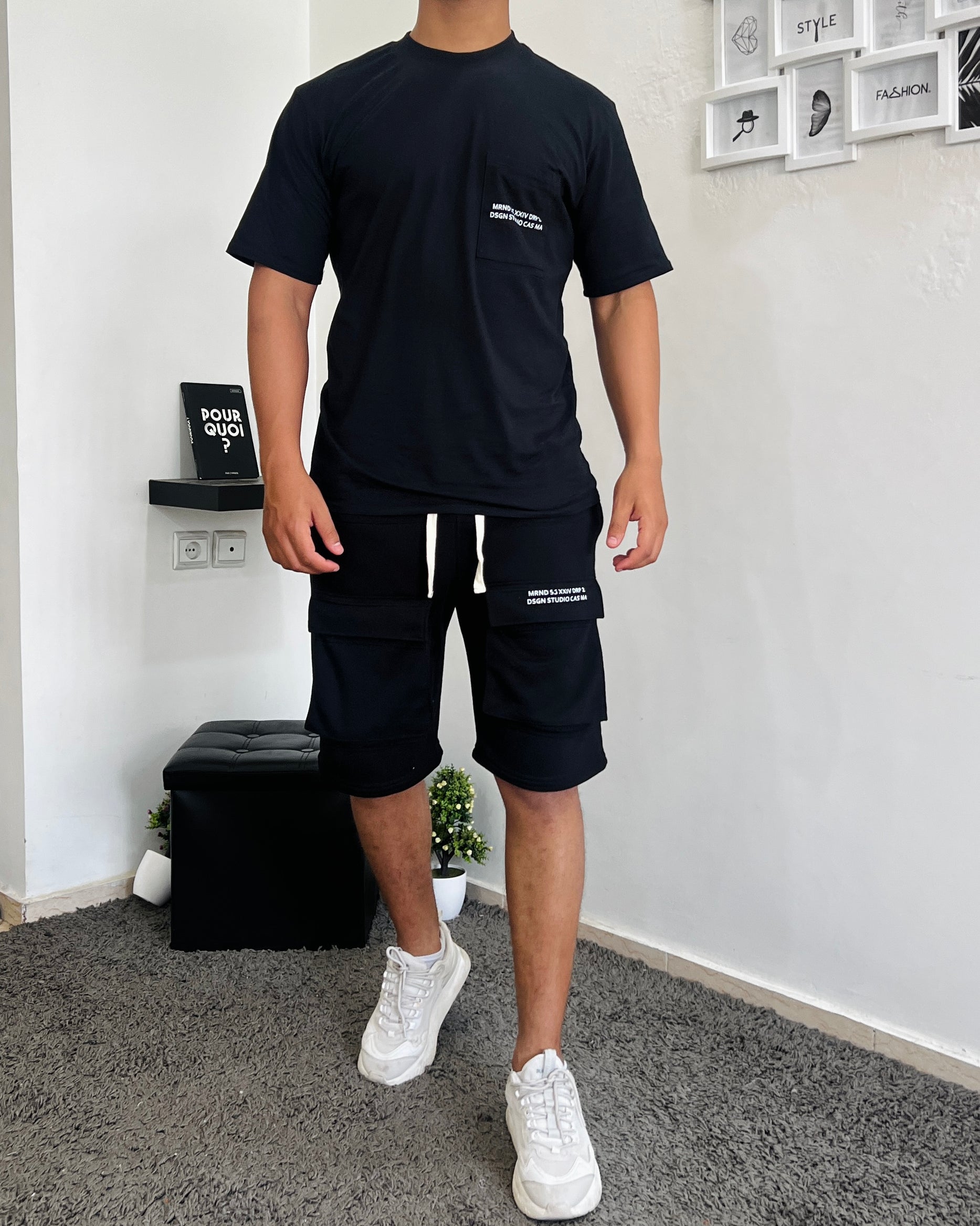 Front pocket short set