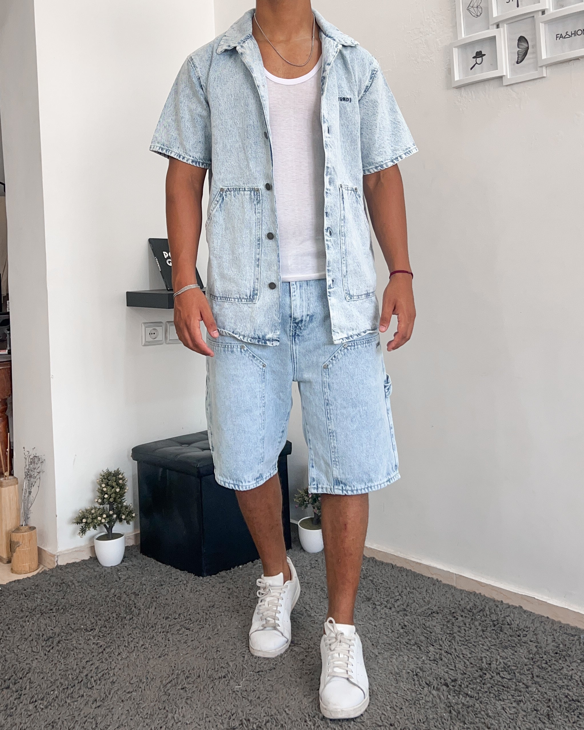 Ensemble Chemise & Jorts en Denim - (Bleach)