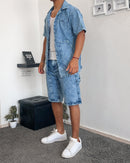 Ensemble Chemise & Jorts en Denim - Foncé