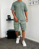 Front pocket short set - Kaki