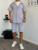 Ensemble chemise & shorts "AC" (2 pièces) Gris