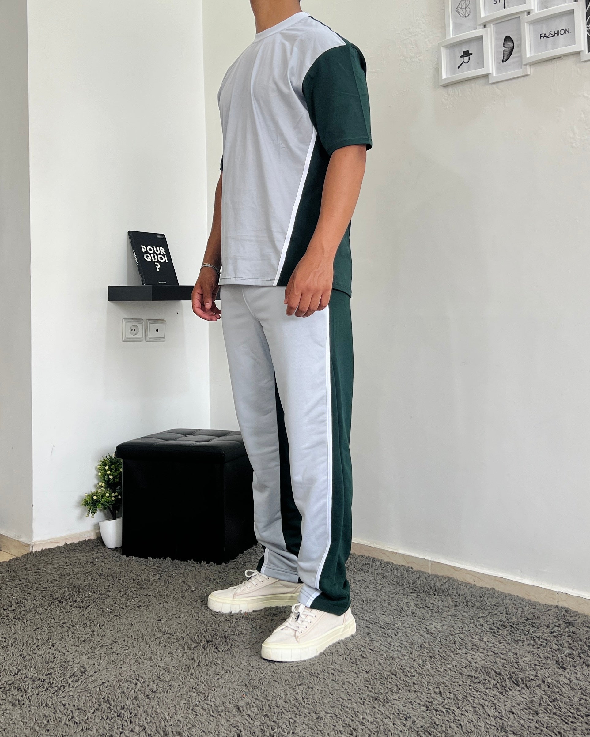 Ensemble jogging deux tons - Gris/Vert