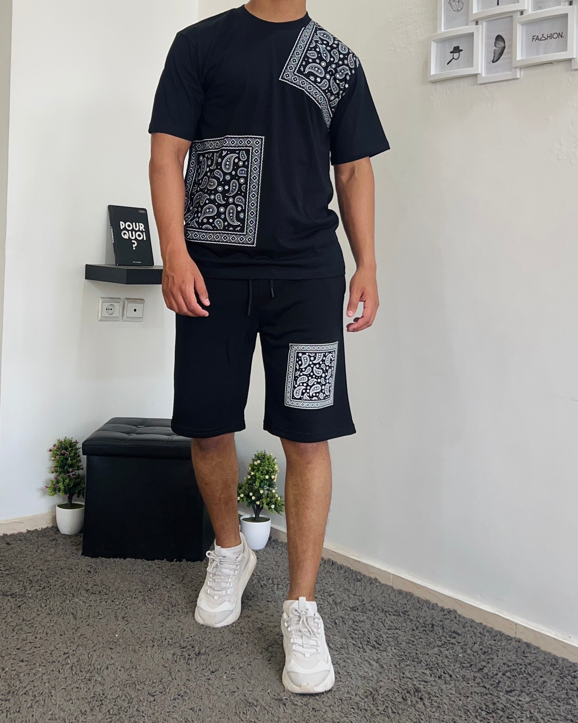 Bandana short set - Noir