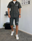 Ensemble chemise & shorts "AC" (2 pièces) Vert militaire